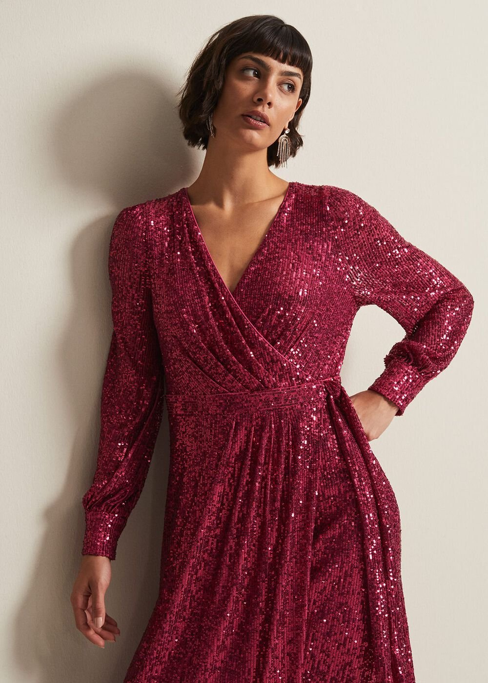 Amily Pink Sequin Maxi Dress - Pink
