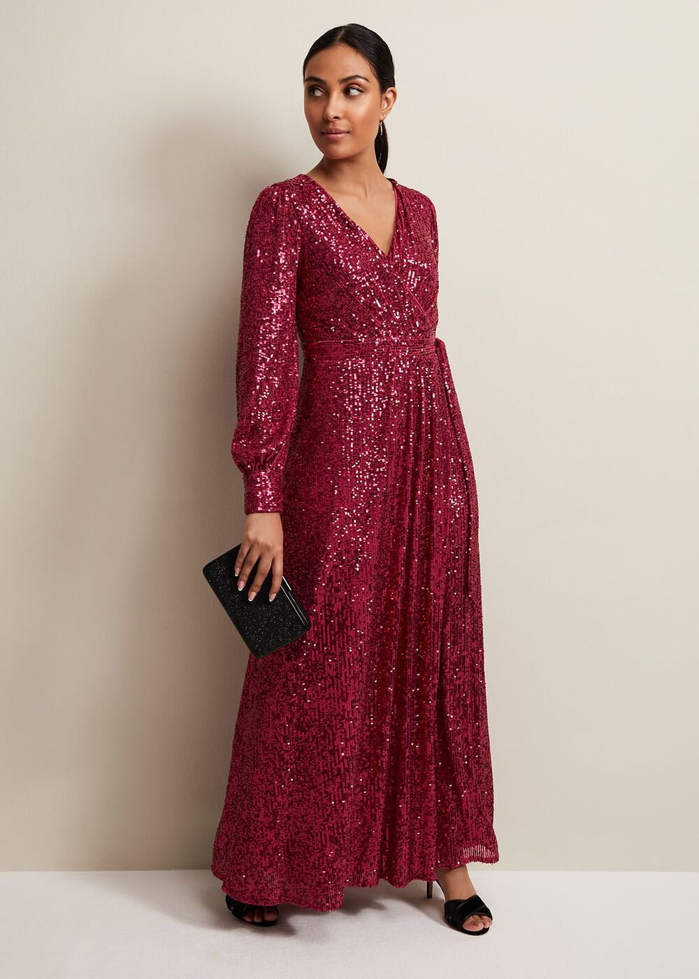 Petite Amily Pink Sequin Maxi Dress - Pink