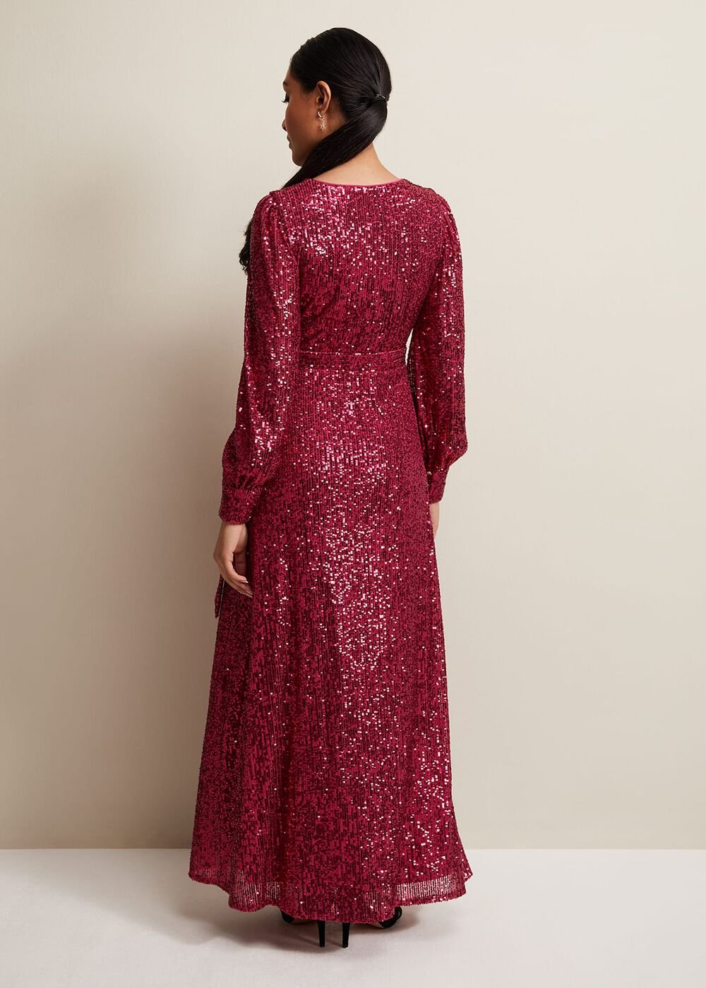 Petite Amily Pink Sequin Maxi Dress - Pink