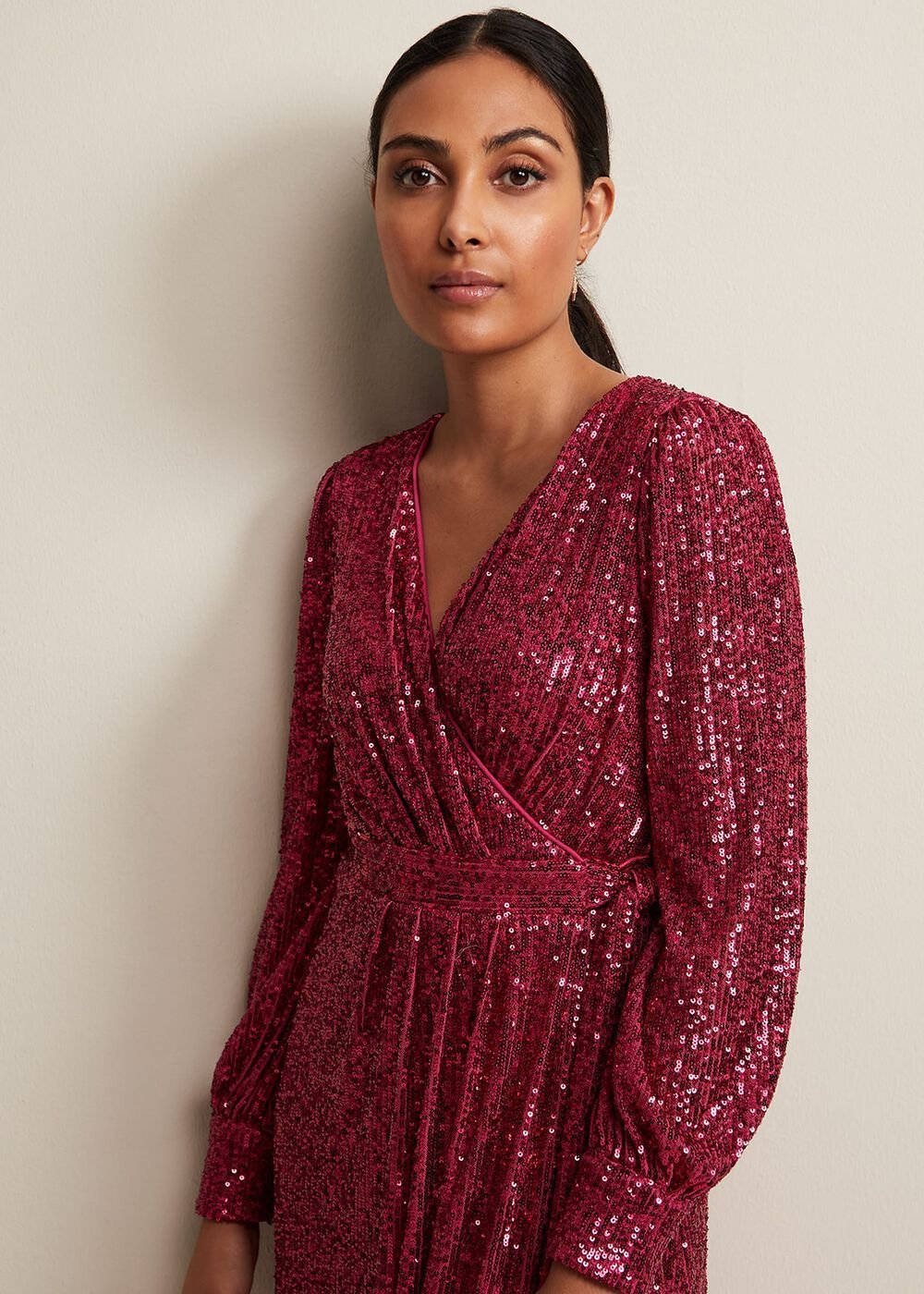 Petite Amily Pink Sequin Maxi Dress - Pink