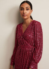 Petite Amily Pink Sequin Maxi Dress - Pink