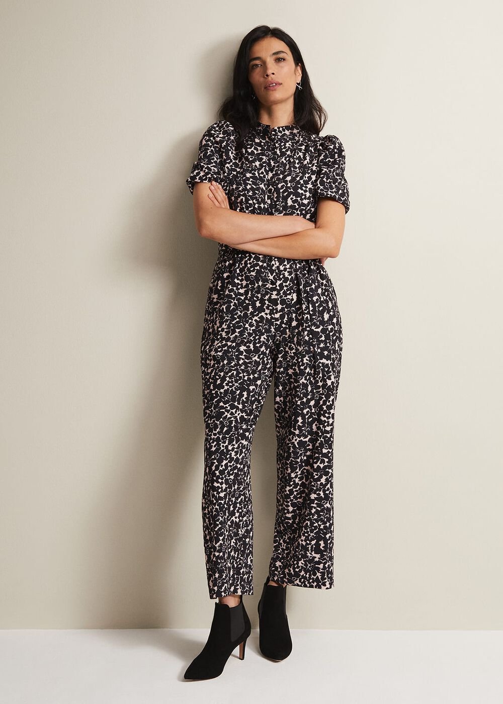 Dorothea Floral Jumpsuit - Black/Multi