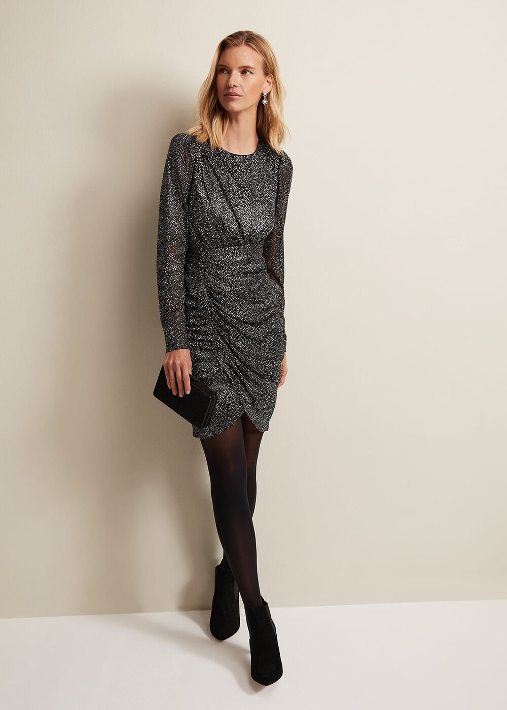 Cady Sparkle Mini Dress - Black