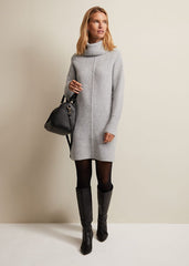 Fillipa Grey Knitted Tunic Mini Dress - Grey