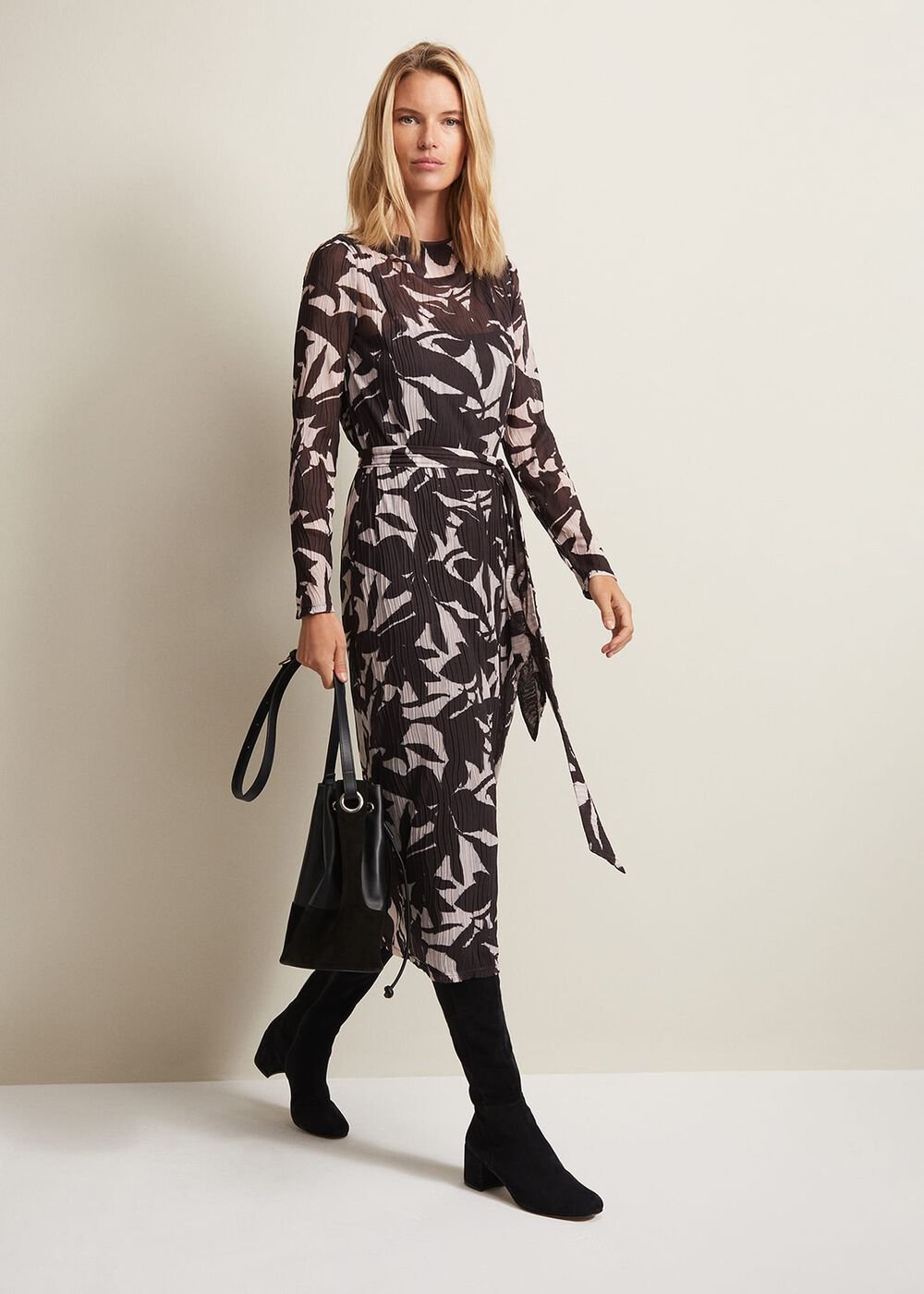 Yvonne Floral Midi Dress - Black Multi