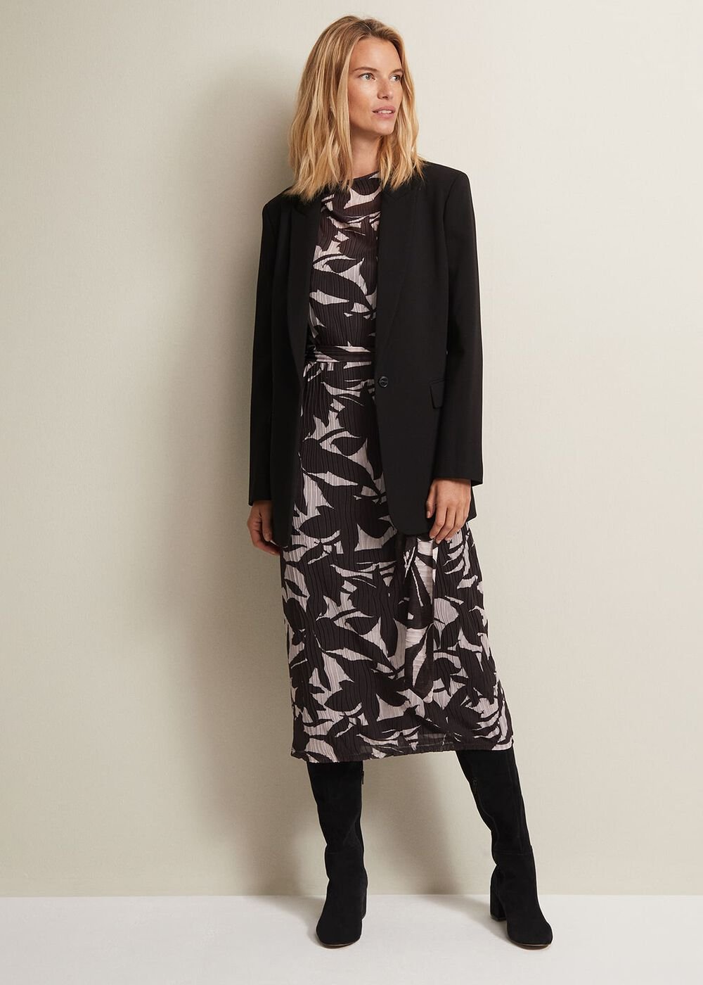 Yvonne Floral Midi Dress - Black Multi