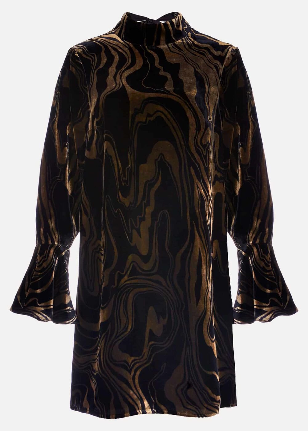 Rayna Velvet Swirl Mini Dress - Black