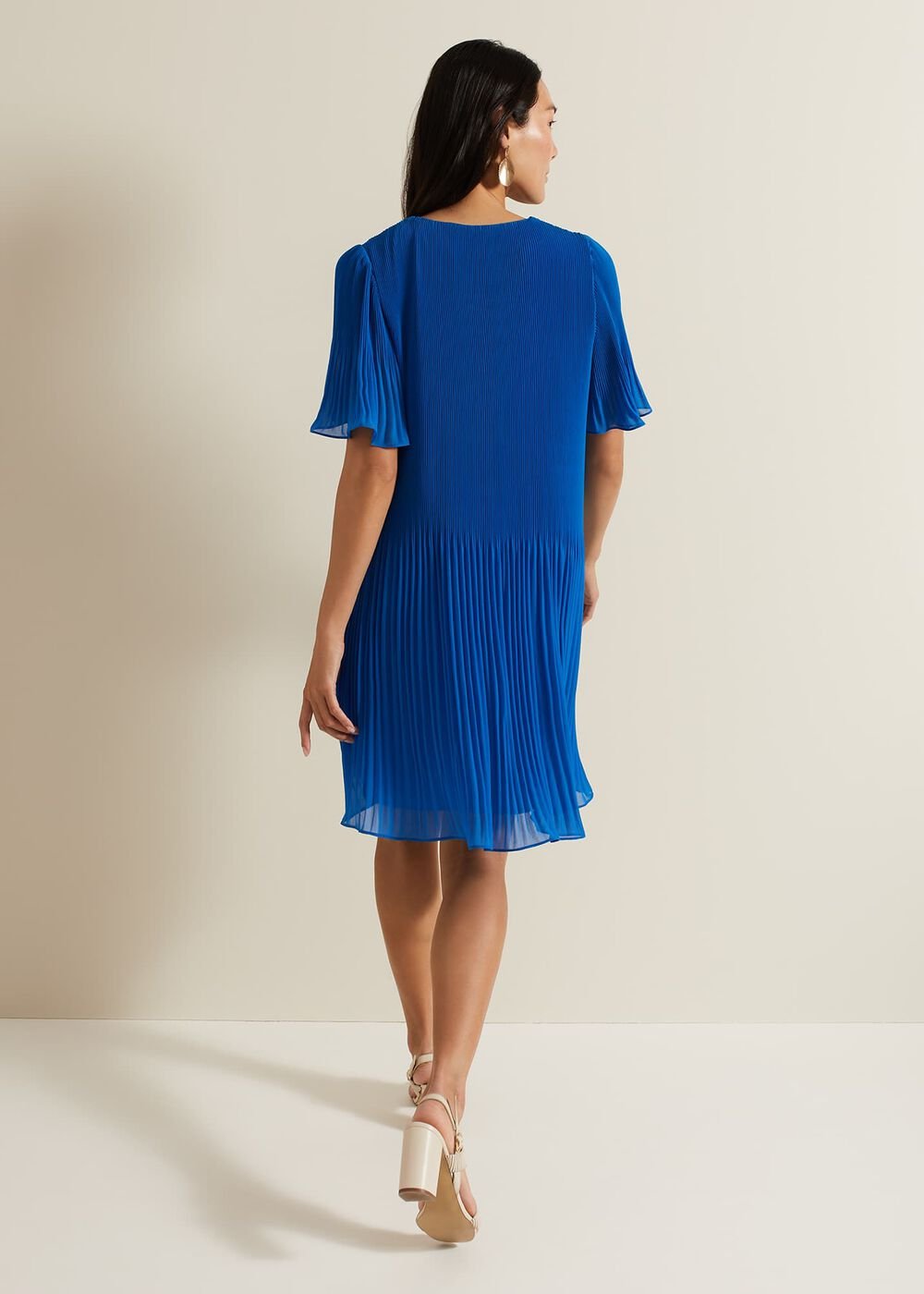 Annabel Pleated Dress - Blue