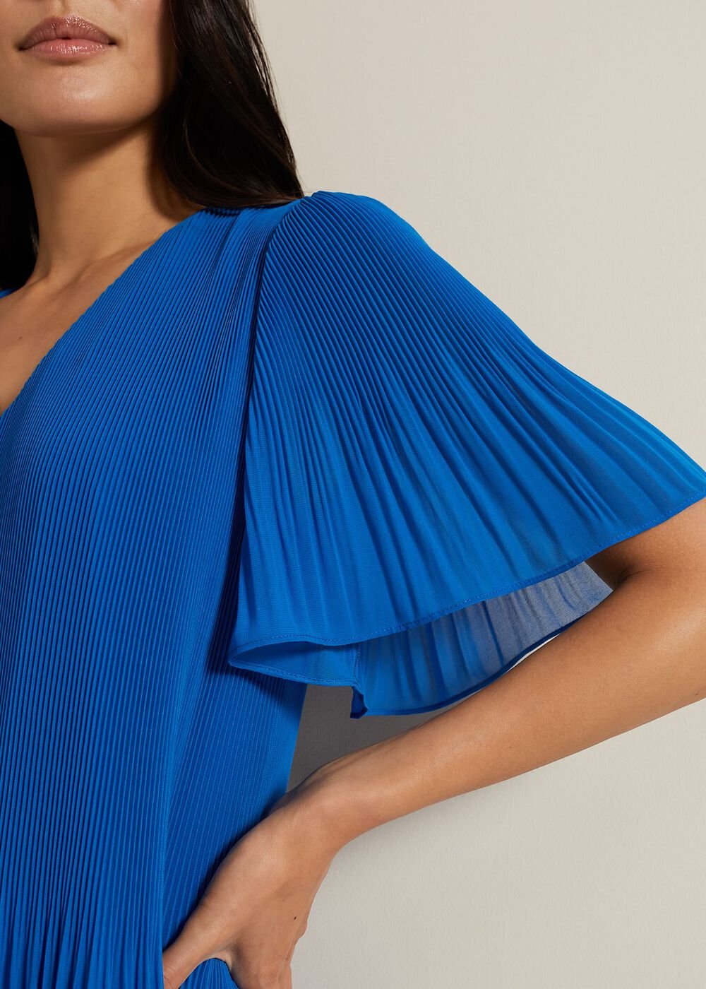 Annabel Pleated Dress - Blue