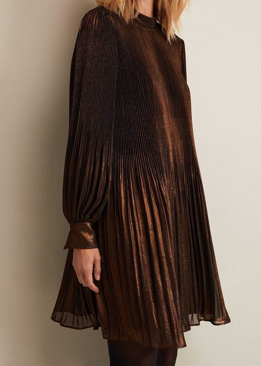 Annabel Foil Dress - Gold