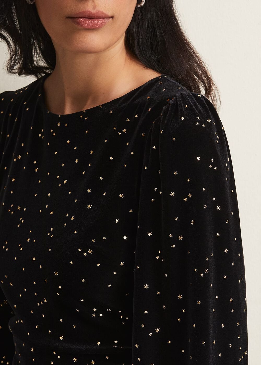 Adele Velvet Mini Dress - Black