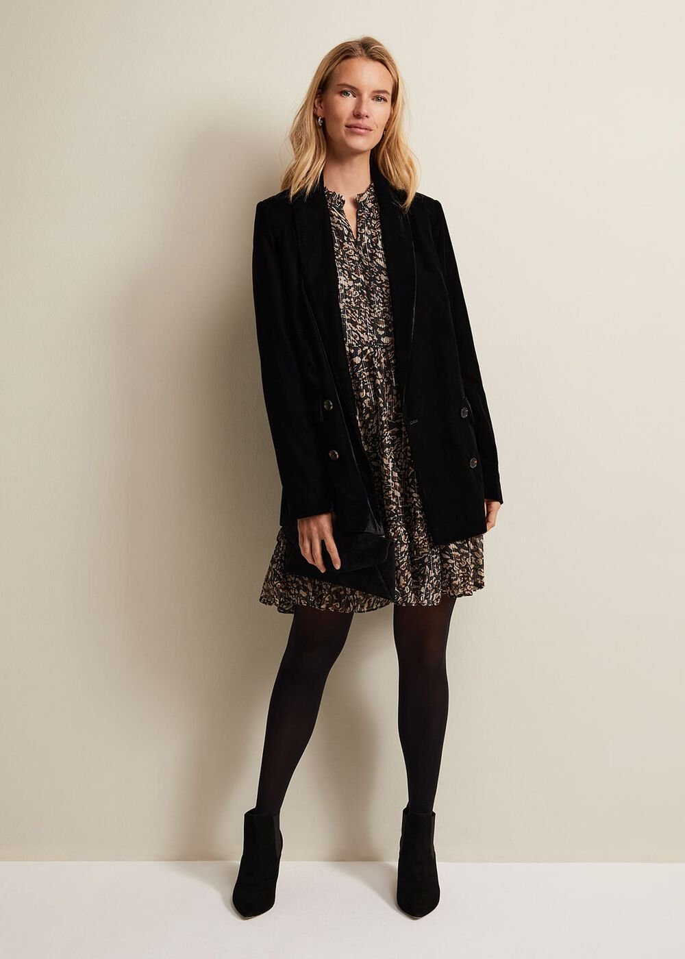 Shreya Leopard Swing Mini Dress - Neutral