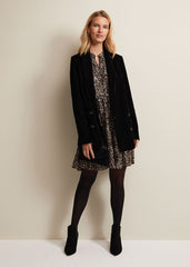 Shreya Leopard Swing Mini Dress - Neutral