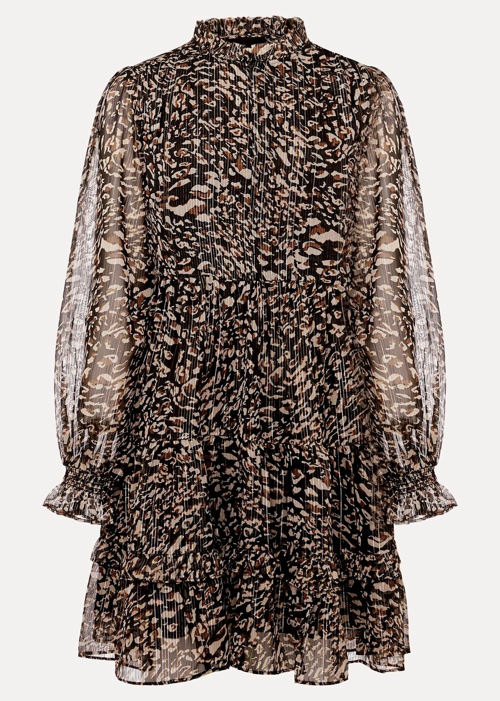 Shreya Leopard Swing Mini Dress - Neutral