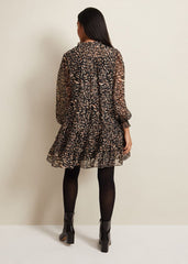 Petite Shreya Leopard Swing Dress - Neutral
