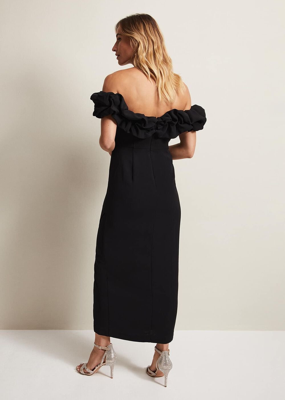 Mallory Black Off The Shoulder Maxi Dress - Black