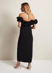 Mallory Black Off The Shoulder Maxi Dress - Black
