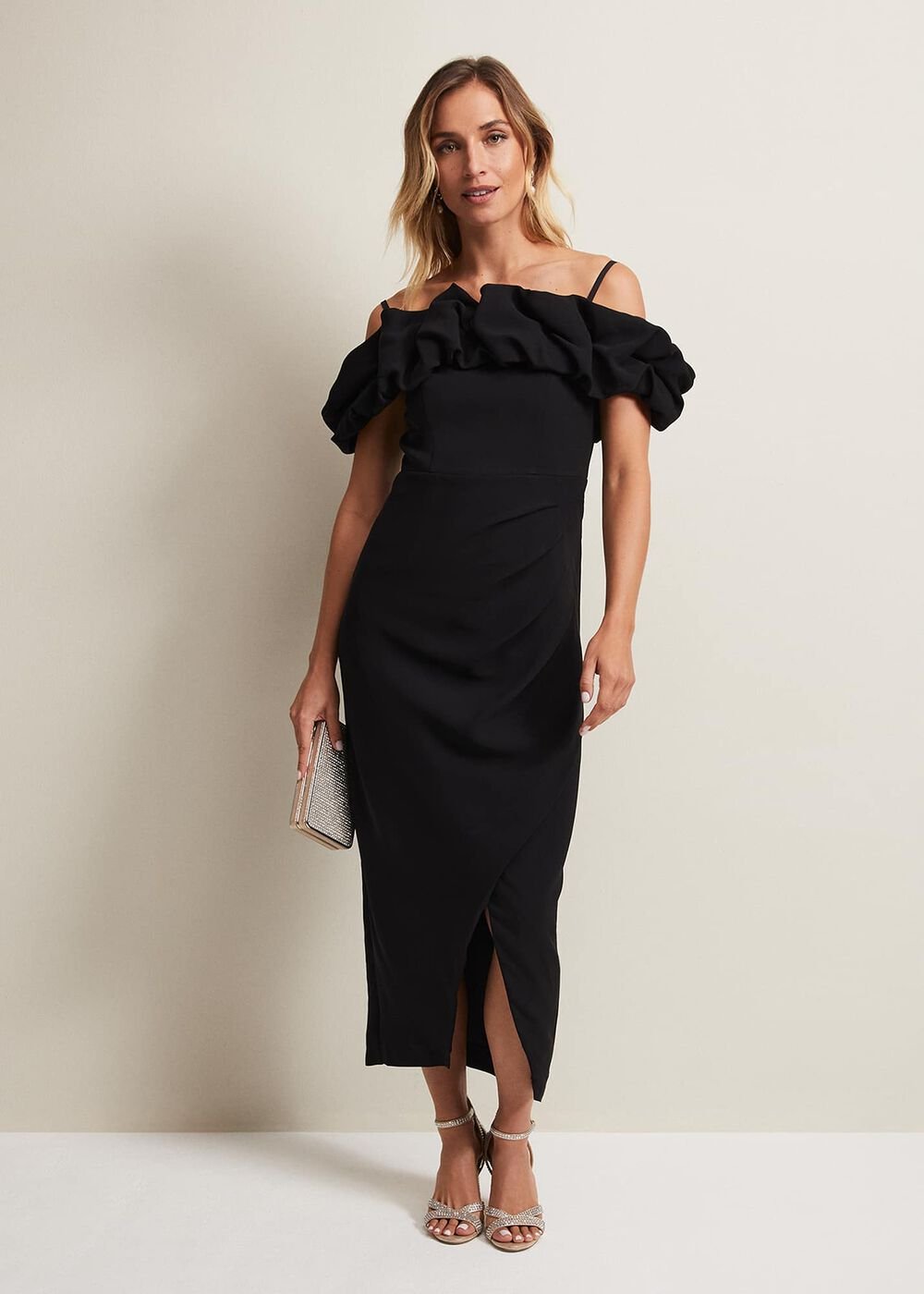 Mallory Black Off The Shoulder Maxi Dress - Black