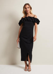 Mallory Black Off The Shoulder Maxi Dress - Black