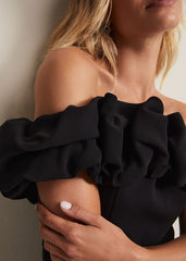 Mallory Black Off The Shoulder Maxi Dress - Black