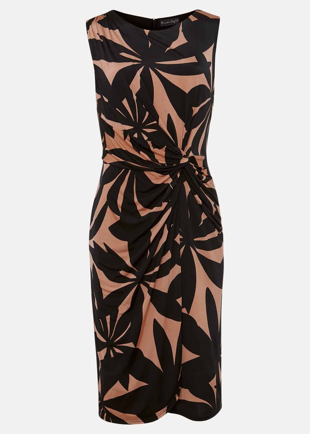 Black Multicoloured Leaf Print Bodycon Mini Dress - Black/Multi