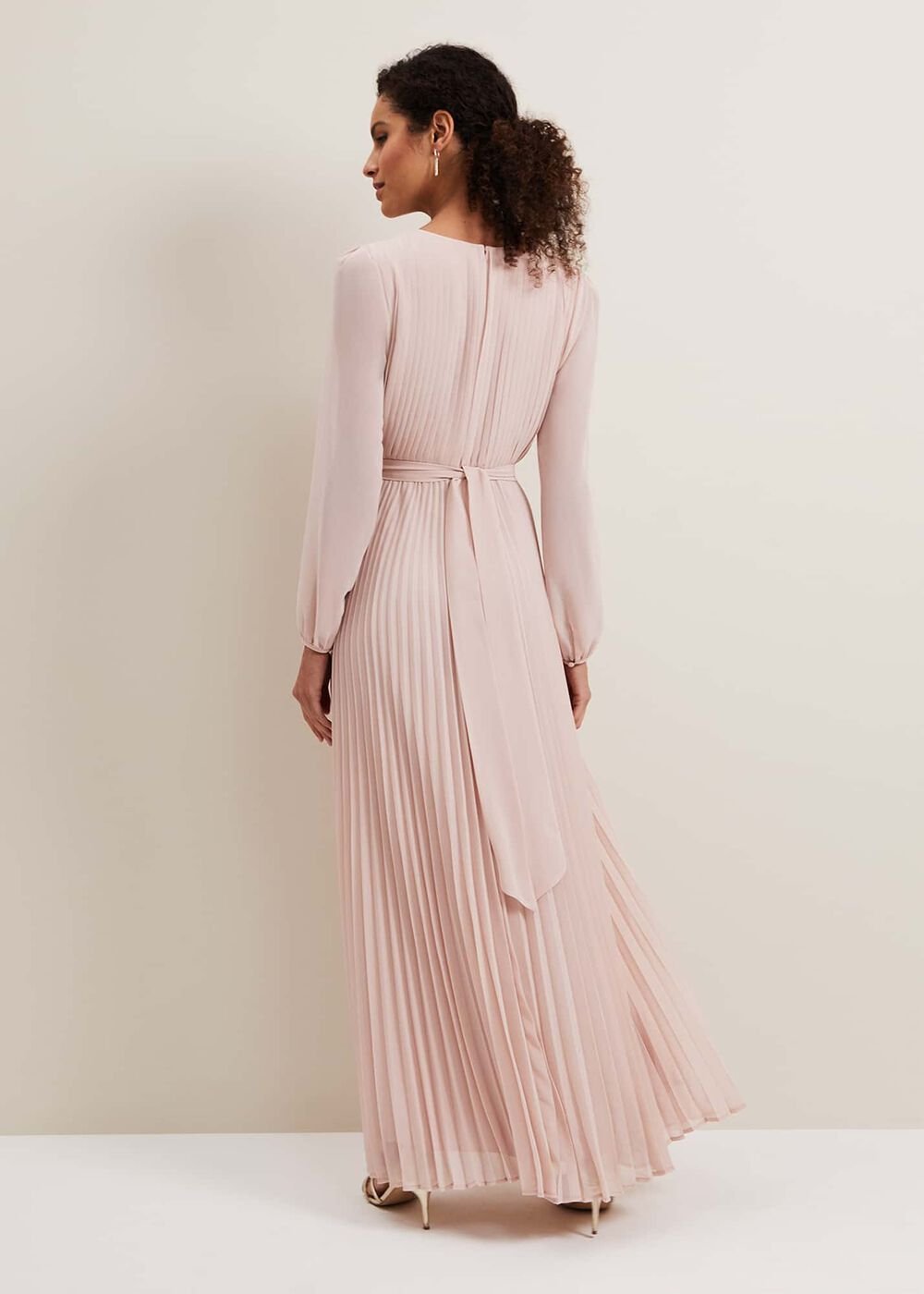 Alecia Pleated Maxi Dress - Antique Rose