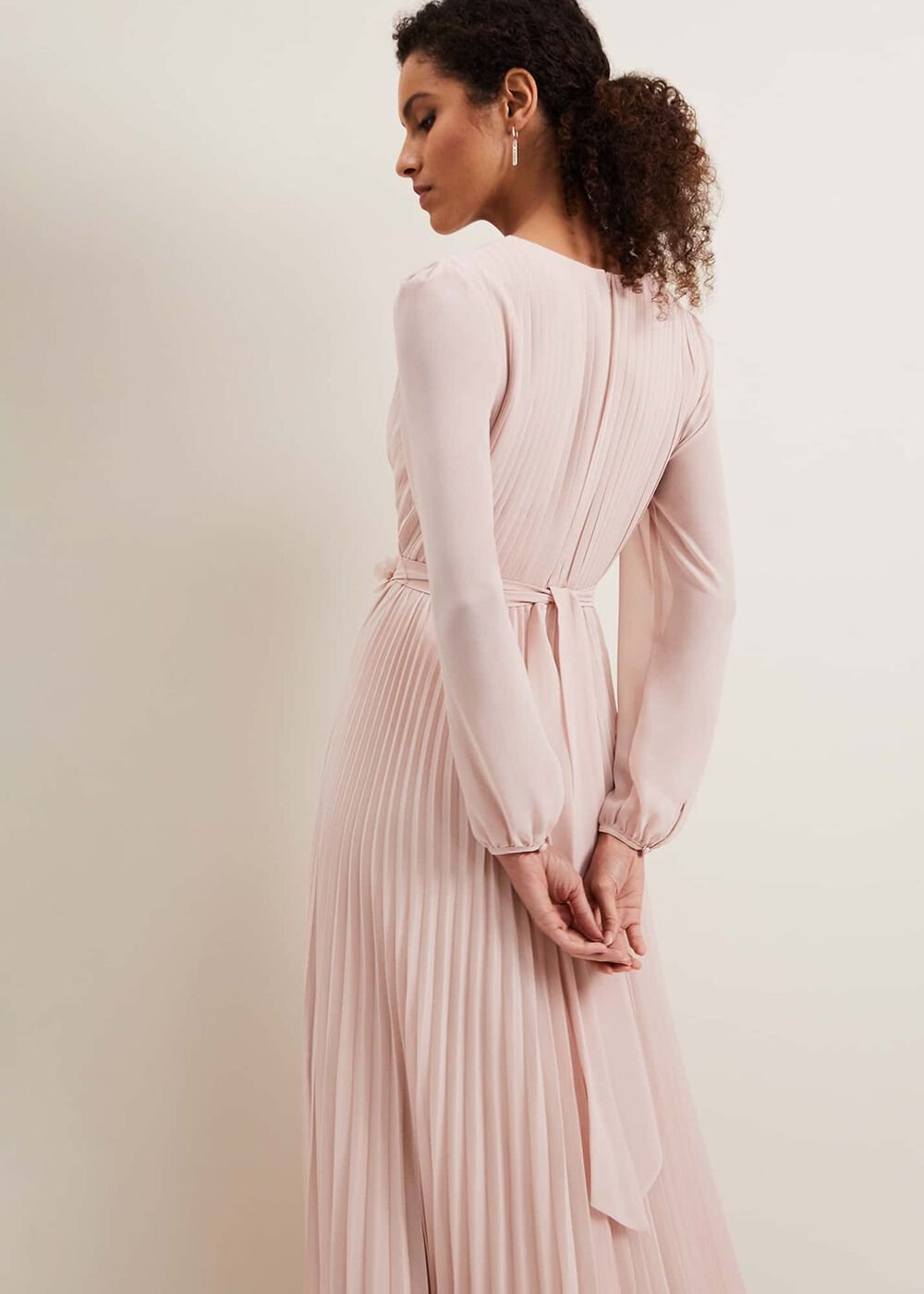 Alecia Pleated Maxi Dress - Antique Rose