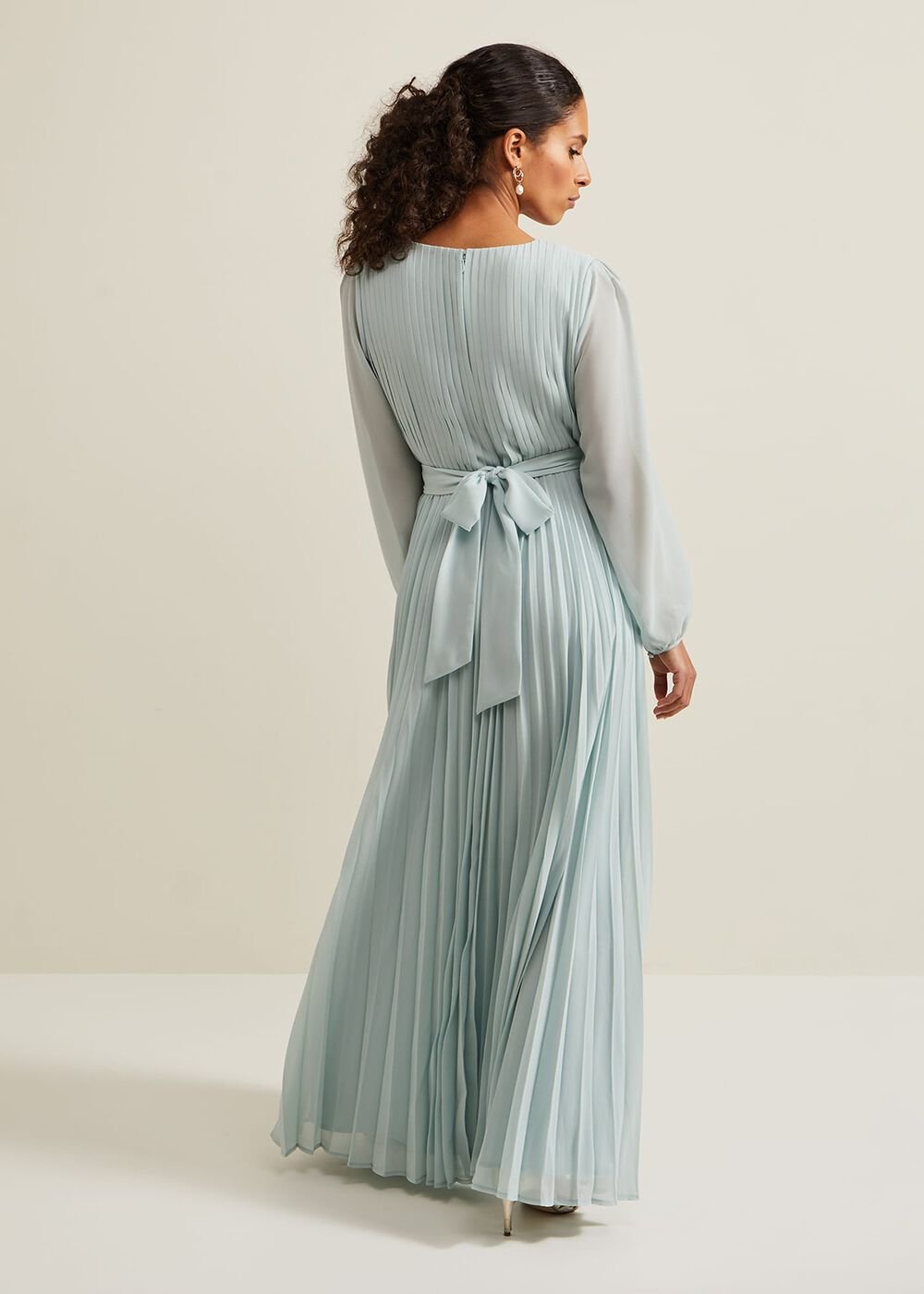 Petite Alecia Pleated Maxi Dress - Pale Blue