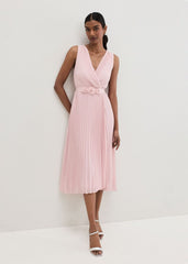 Cressida Pleated Midi Dress - Antique Rose