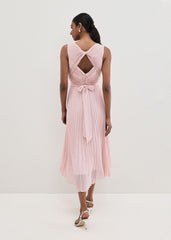 Cressida Pleated Midi Dress - Antique Rose