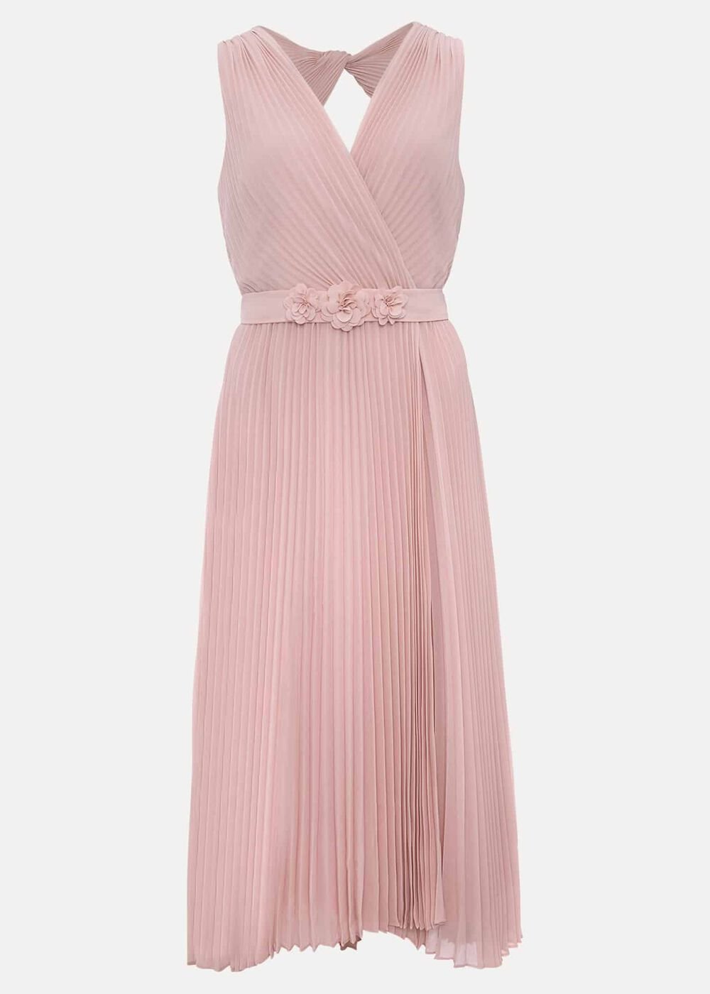 Cressida Pleated Midi Dress - Antique Rose
