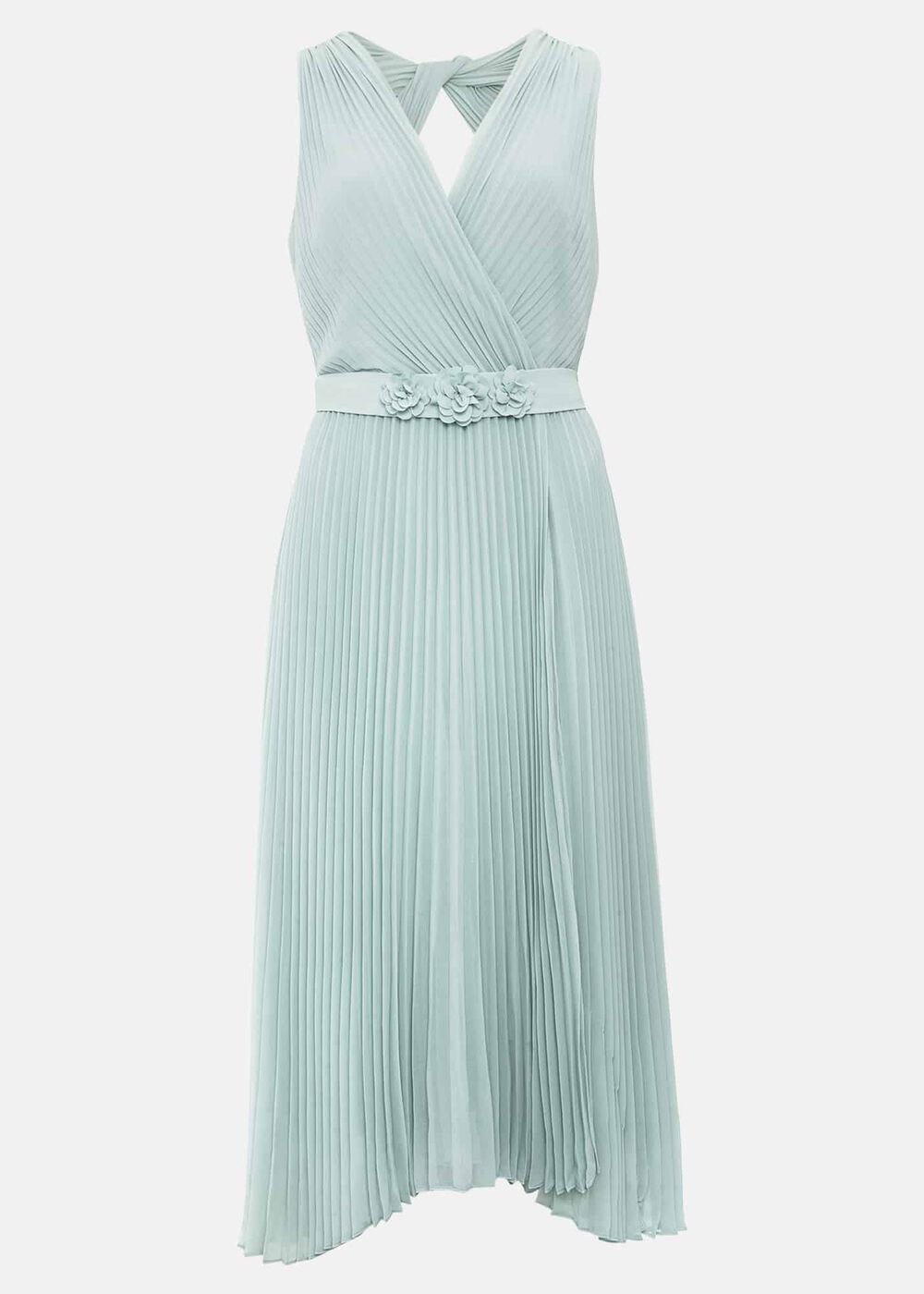 Cressida Pleated Midi Dress - Pale Blue