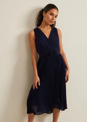 Petite Cressida Pleat Maxi Dress - Navy