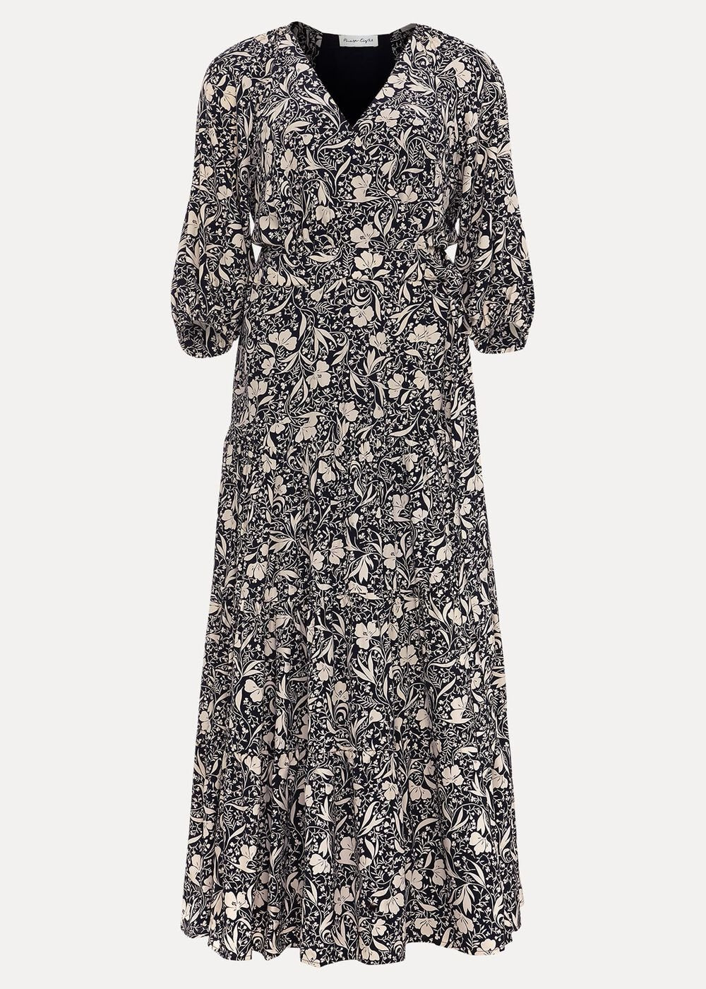 Kezia Floral Wrap Midi Dress - Multi-Coloured