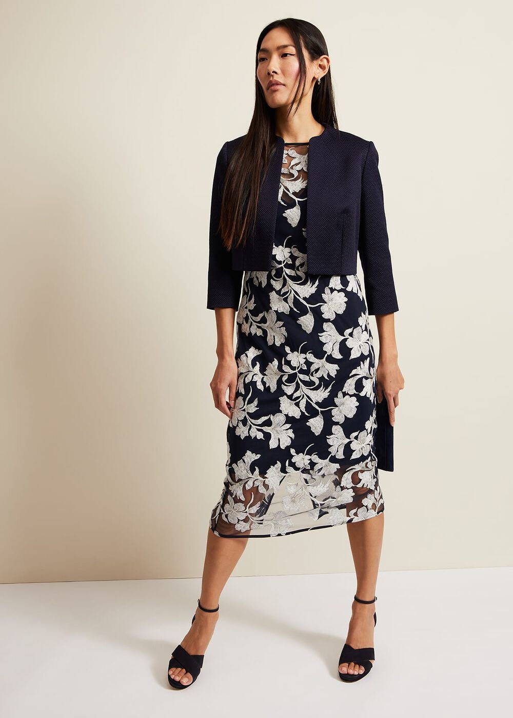 Irina Floral Mesh Midi Dress - Multi-Coloured