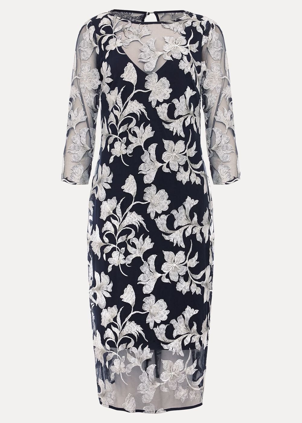 Irina Floral Mesh Midi Dress - Multi-Coloured