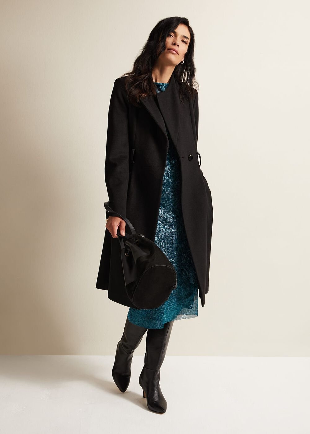 Alix Plisse Dress - Blue