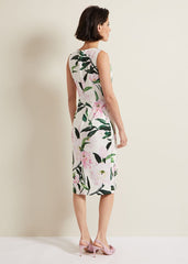 Elsa Floral Scuba Midi Dress - Multi-Coloured