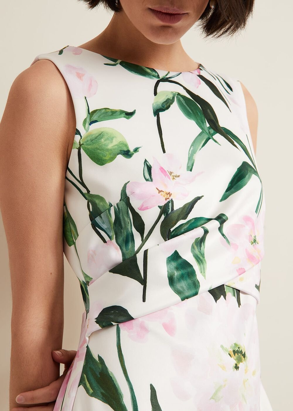 Elsa Floral Scuba Midi Dress - Multi-Coloured