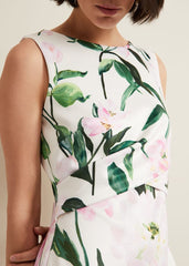 Elsa Floral Scuba Midi Dress - Multi-Coloured