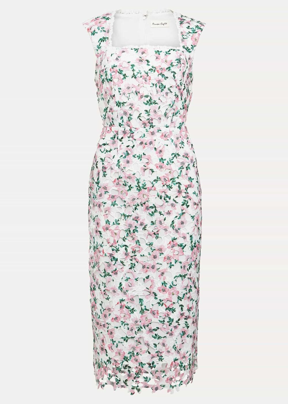 Diana Floral Lace Midi Dress - Multi-Coloured