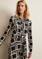 April Geo Midi Dress - Black/Multi