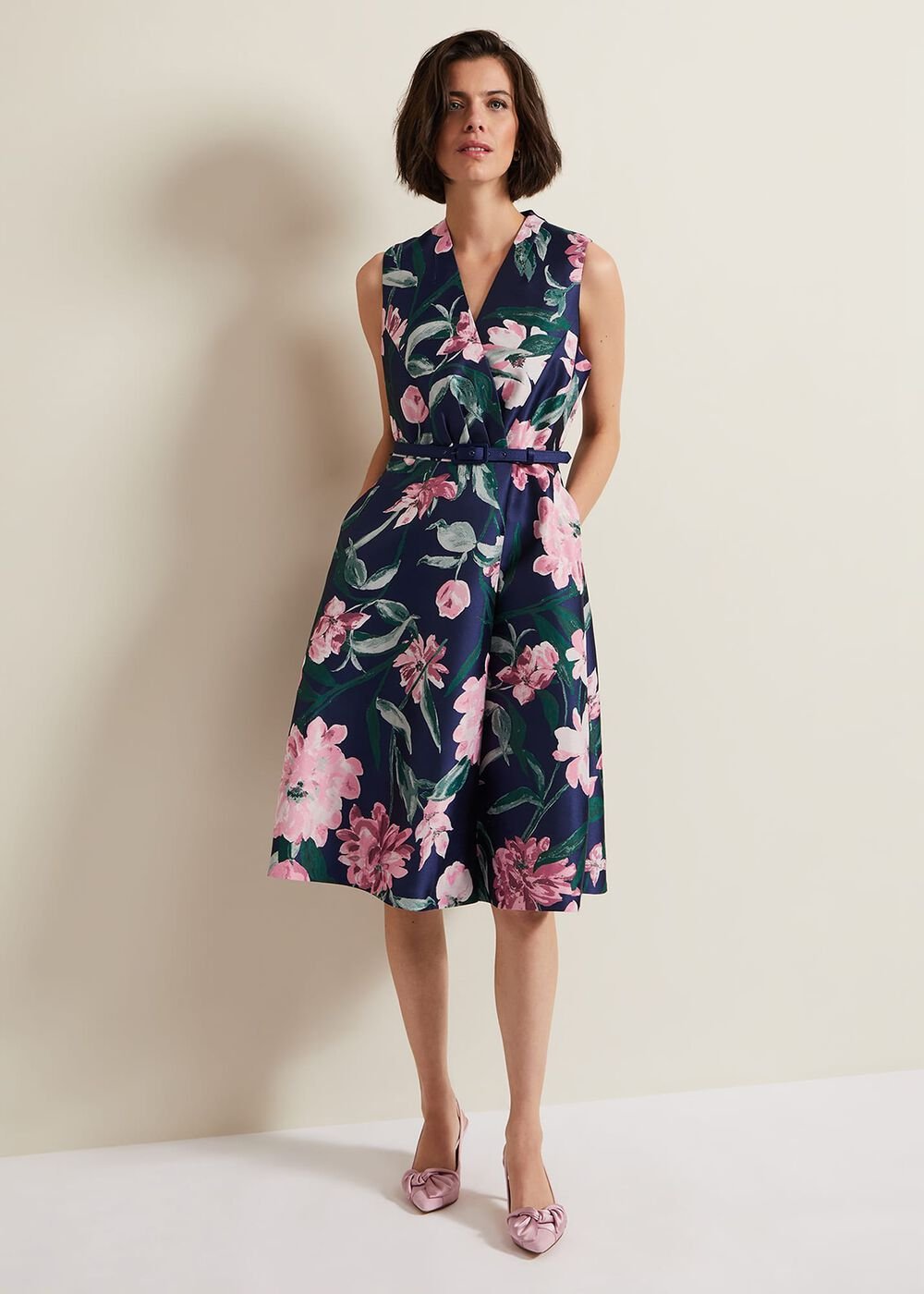 Salina Floral Jacquard Dress - Multi-Coloured