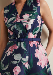 Salina Floral Jacquard Dress - Multi-Coloured