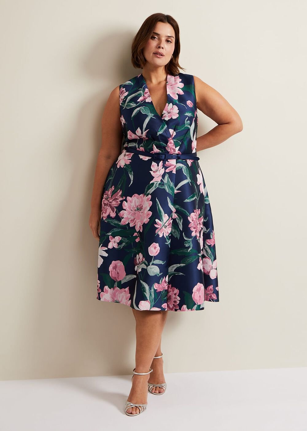 Salina Floral Jacquard Dress - Multi-Coloured