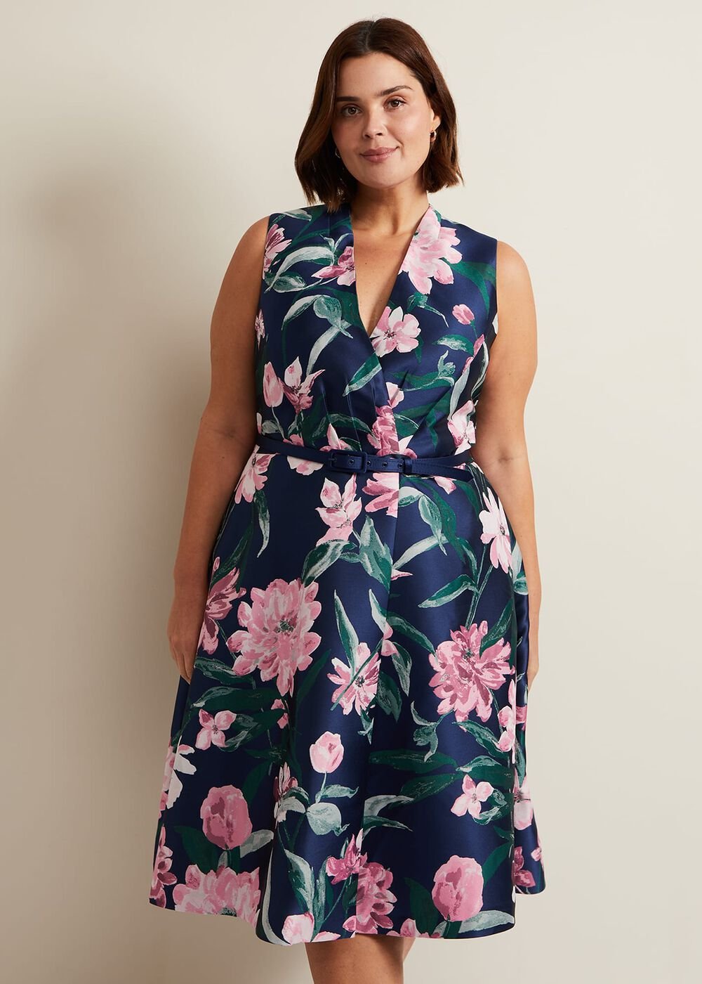 Salina Floral Jacquard Dress - Multi-Coloured