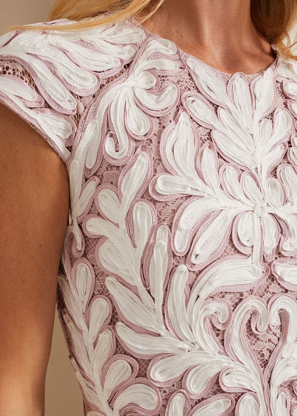 Karima Tapework Dress - Pale Pink