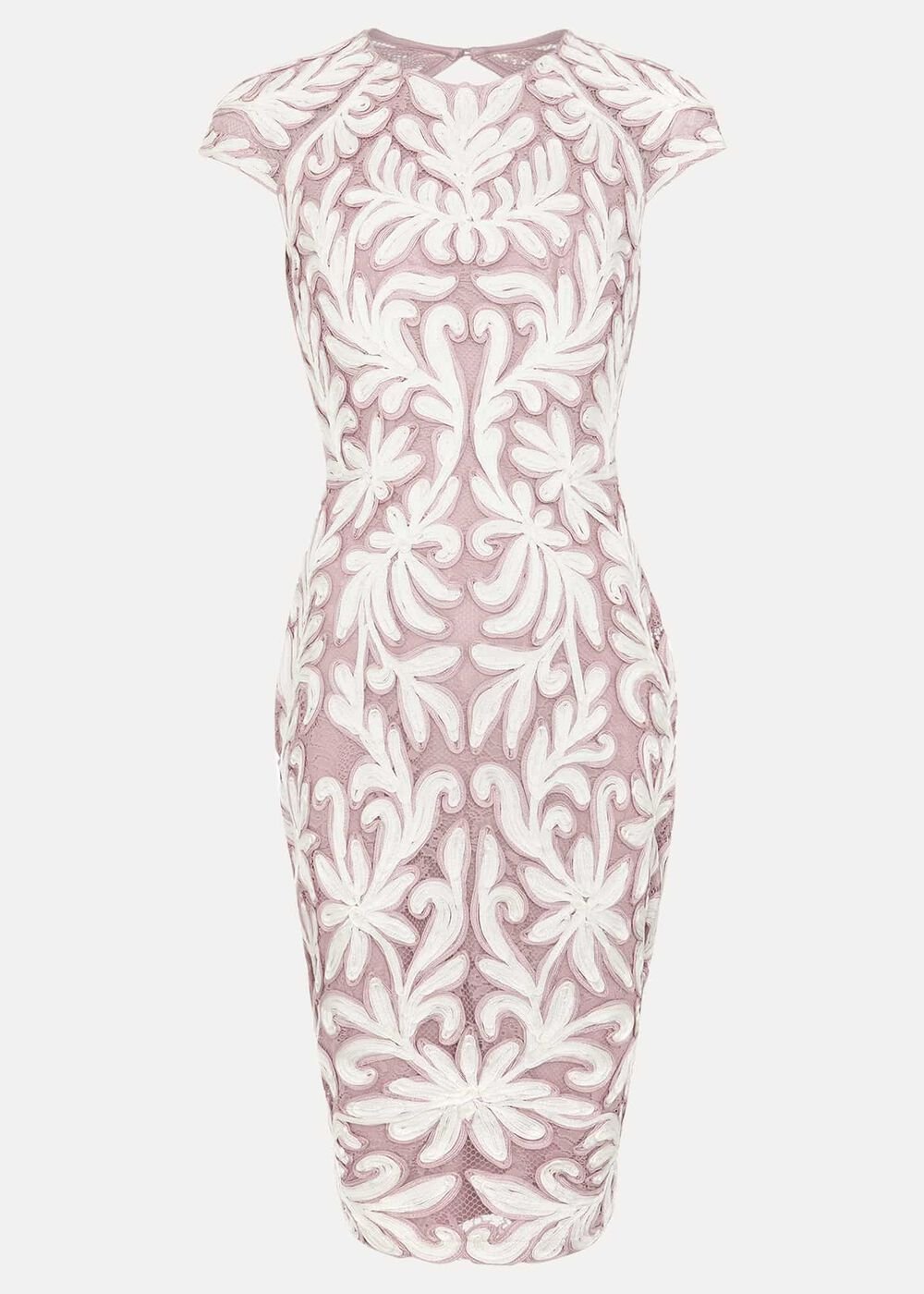 Petite Karima Tapework Midi Dress - Pale Pink