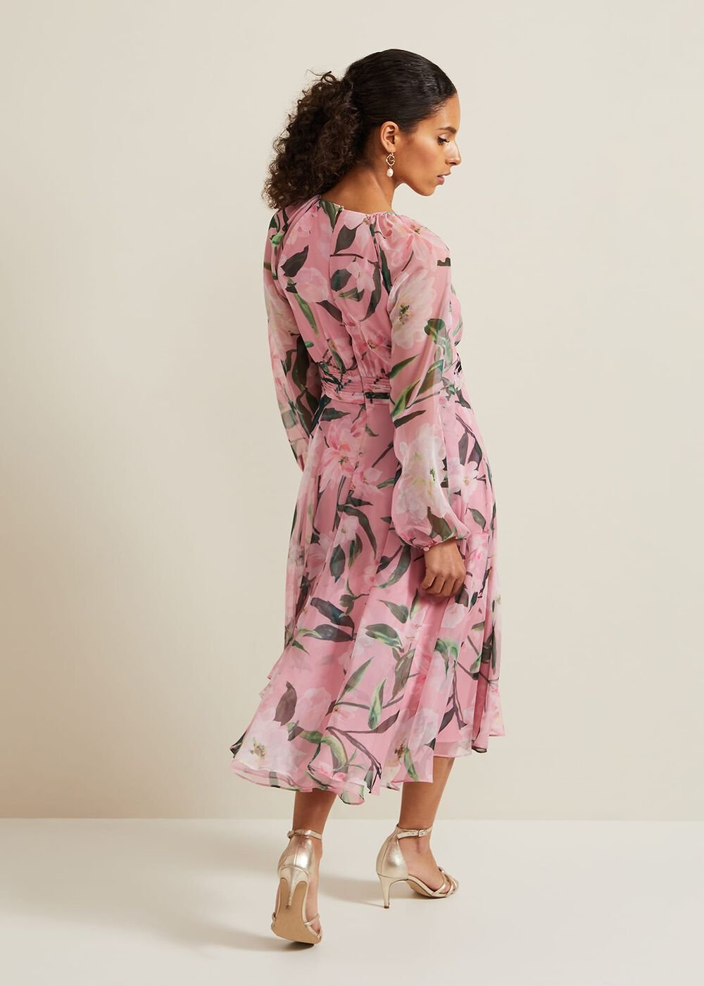 Petite Lina Printed Midi Dress - Multi-Coloured