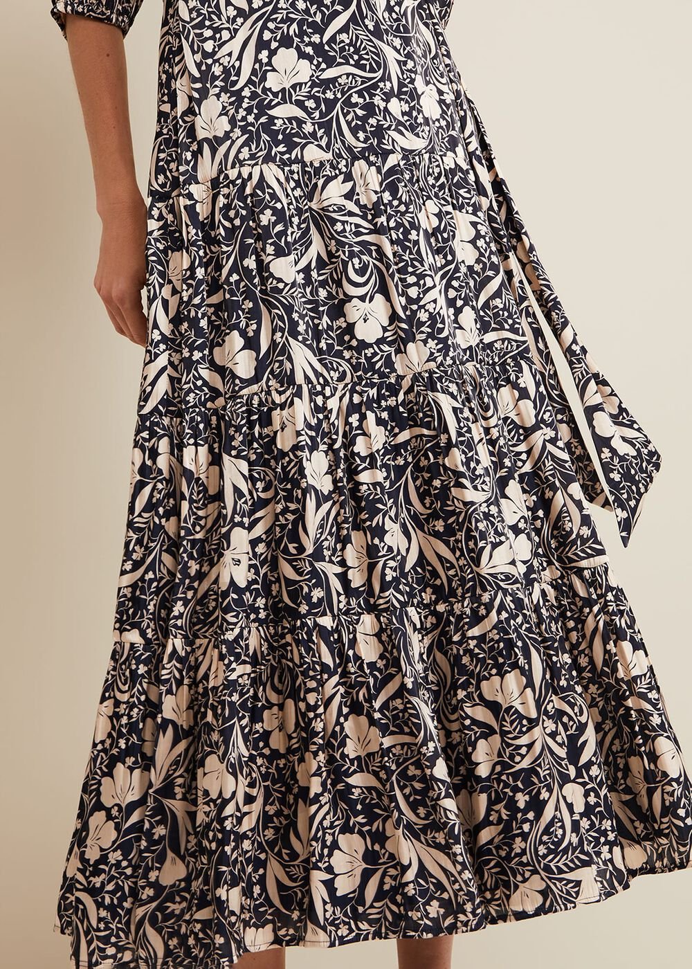Kezia Satin Floral Wrap Dress - Multi-Coloured